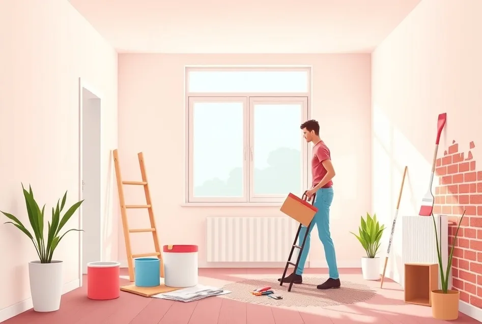 Intérieur rénové après travaux de peinture au Taillan-Médoc