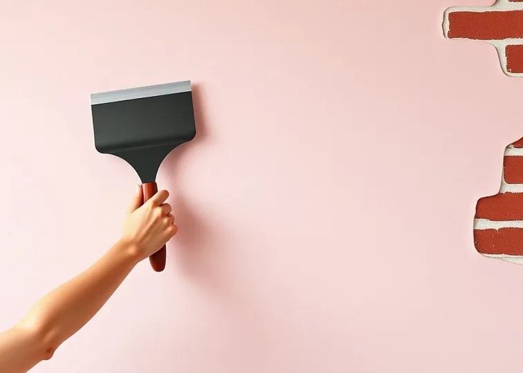 Application d'un enduit décoratif à la lisseuse sur un mur